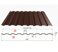 Профнастил коричневый оцинкованный  RAL 8017 С-20